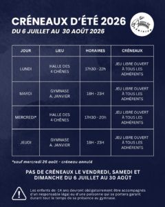 CRÉNEAUX VACANCES – ÉTÉ 2026